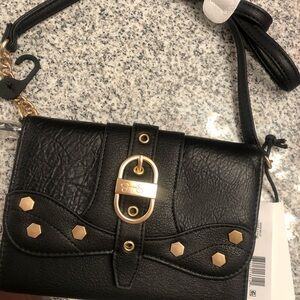 Black Leather crossbody Bag